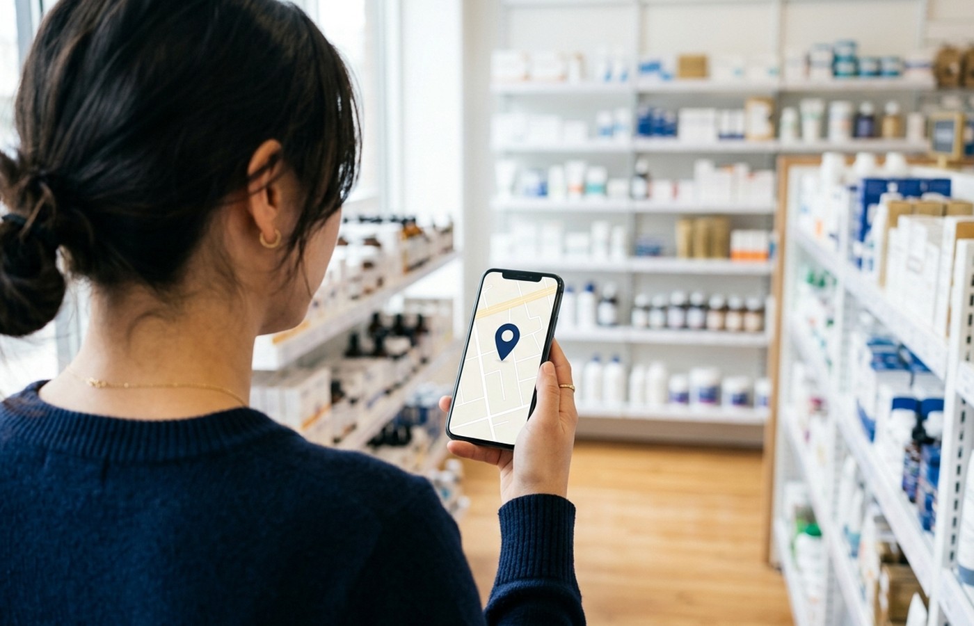 Generic white prescription discount card and pill bottle on a pharmacy counter — illustrating a SingleCare vs GoodRx prescription discount card comparison, pharmacy network coverage, coupon savings, and which program offers better prices for prescription medications
